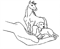 logo avec un chien et un cheval